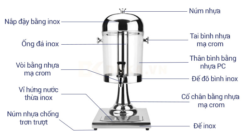 Mô tả bình đựng nước trái cây giá rẻ 8 lít BC2200-1