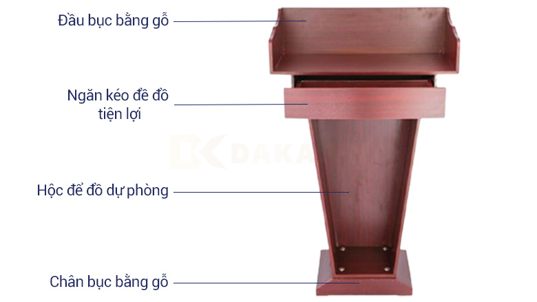Mô tả bục phát biểu gỗ công nghiệp giá rẻ gỗ đỏ PB5201
