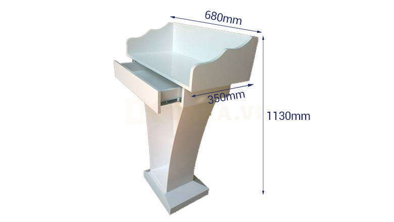 Kích thước bục phát biểu gỗ công nghiệp giá rẻ gỗ trắng PB5202