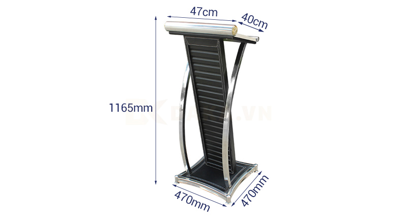 Kích thước bục phát biểu inox giá rẻ bọc da PB5218